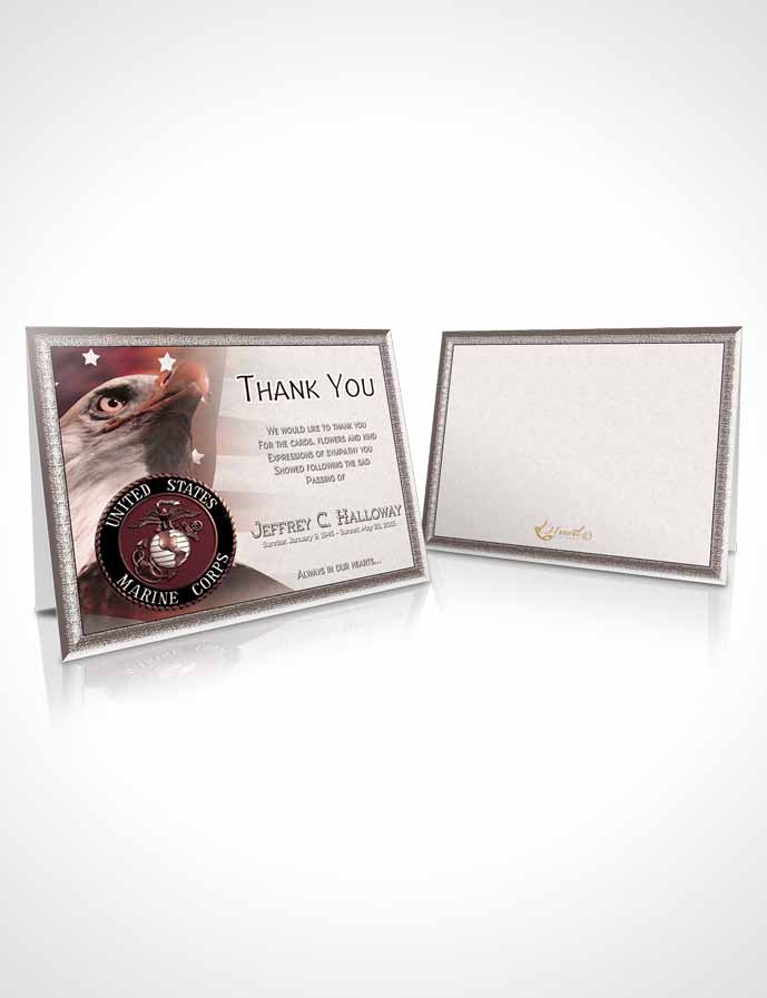 Funeral Thank You Card Template Sunset Marine Salute
