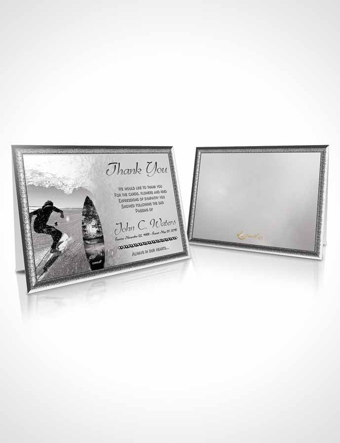 Funeral Thank You Card Template Surfers Paradise Black and White