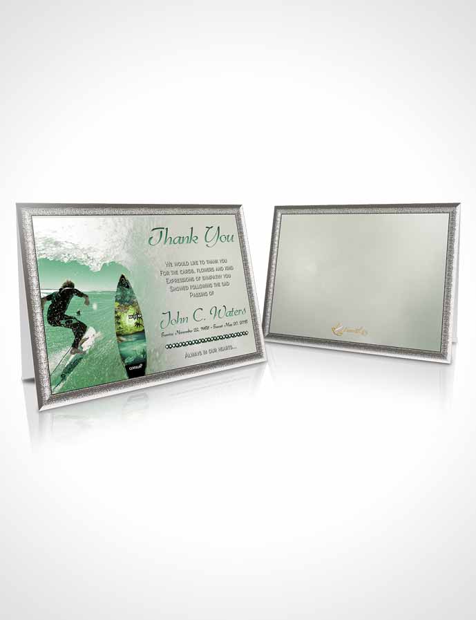 Funeral Thank You Card Template Surfers Paradise Emerald Waves