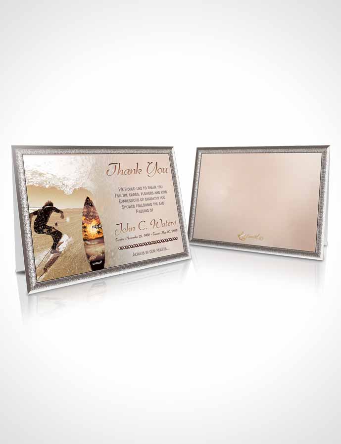 Funeral Thank You Card Template Surfers Paradise Golden Waves