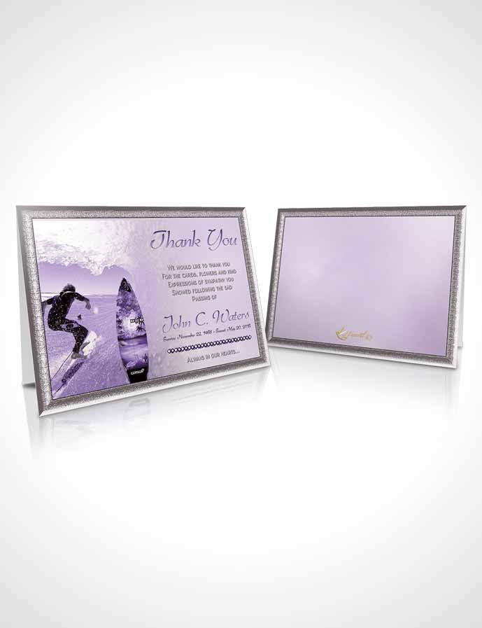 Funeral Thank You Card Template Surfers Paradise Lavender Waves