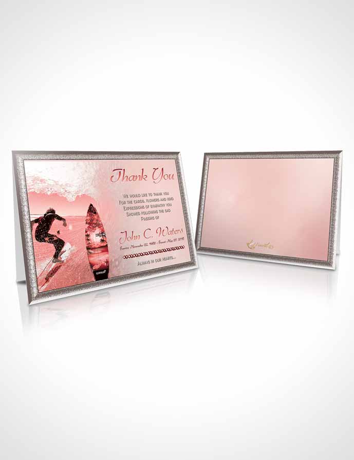 Funeral Thank You Card Template Surfers Paradise Ruby Waves