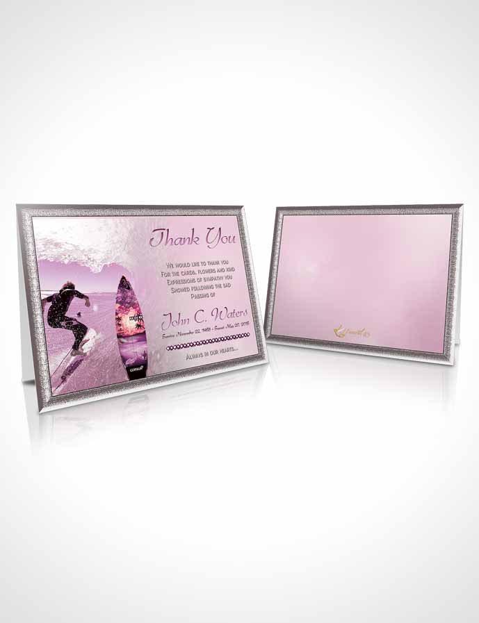 Funeral Thank You Card Template Surfers Paradise Tender Waves