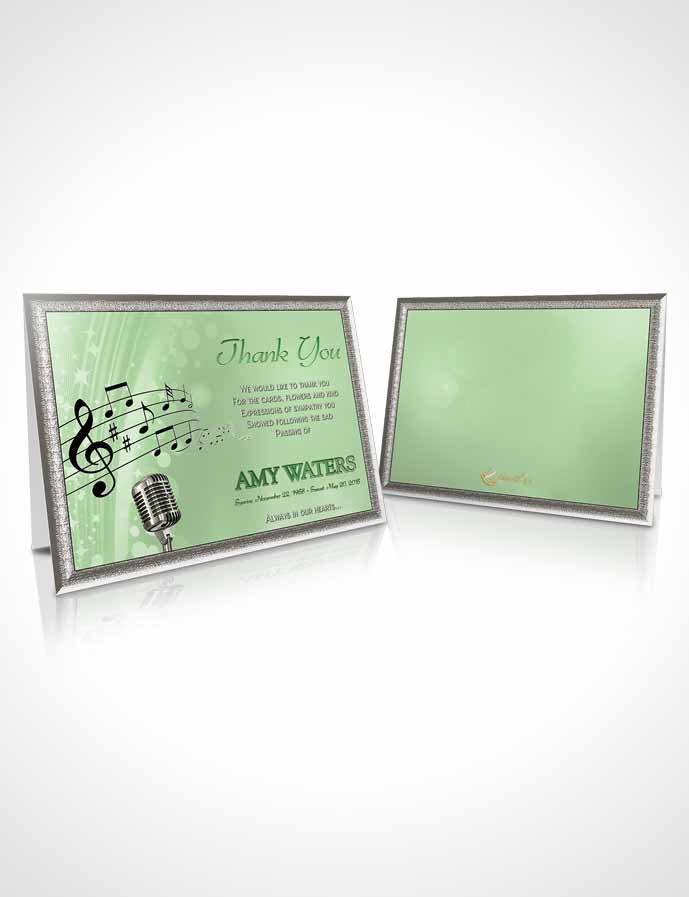 Funeral Thank You Card Template The Sound of Music Emerald Glow