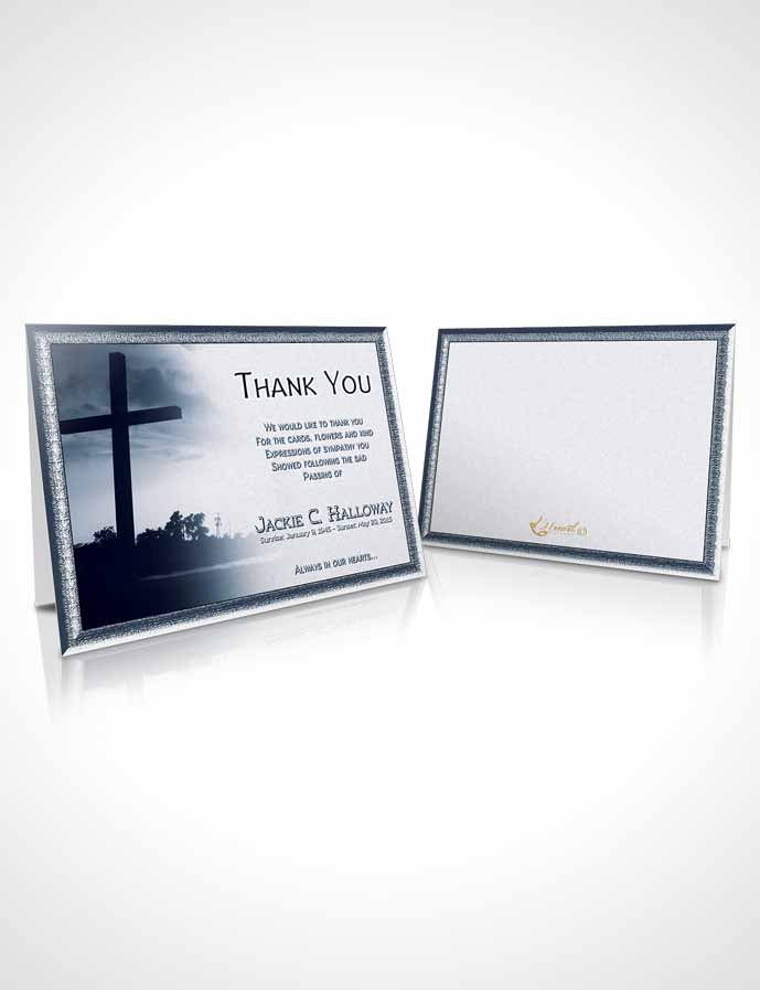 Funeral Thank You Card Template Topaz Cross in the Sky