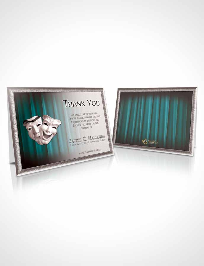 Funeral Thank You Card Template Turquoise Actor