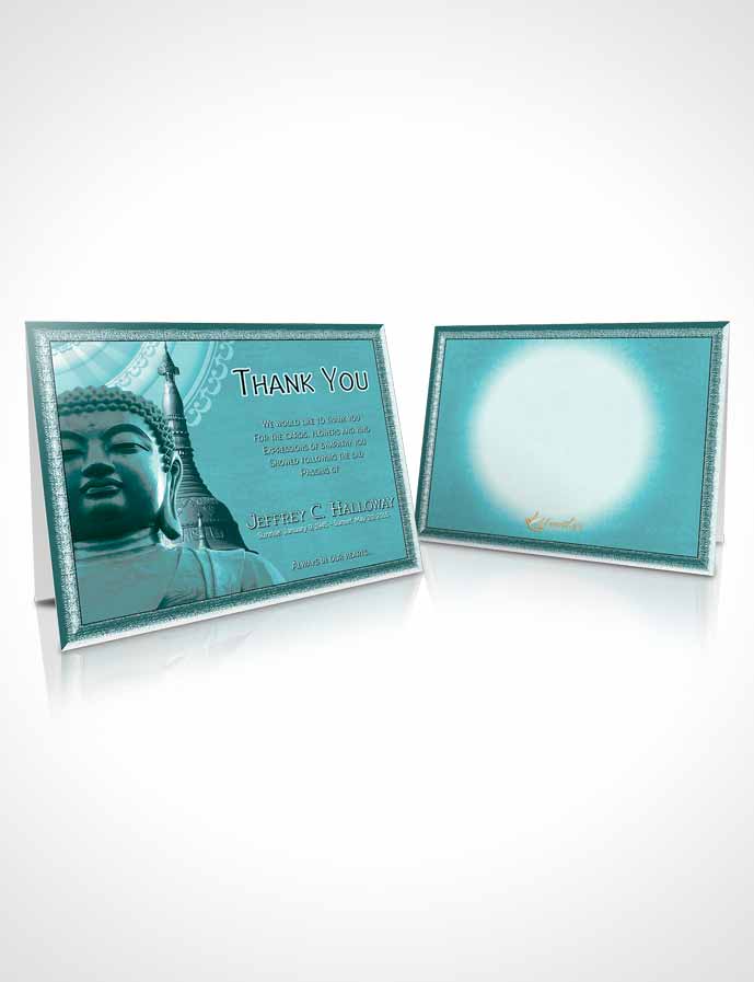 Funeral Thank You Card Template Turquoise Buddhist Faith
