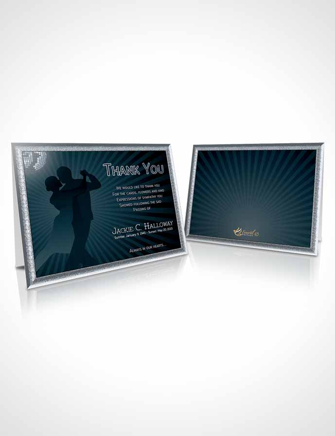 Funeral Thank You Card Template Turquoise Graceful Dancer Dark