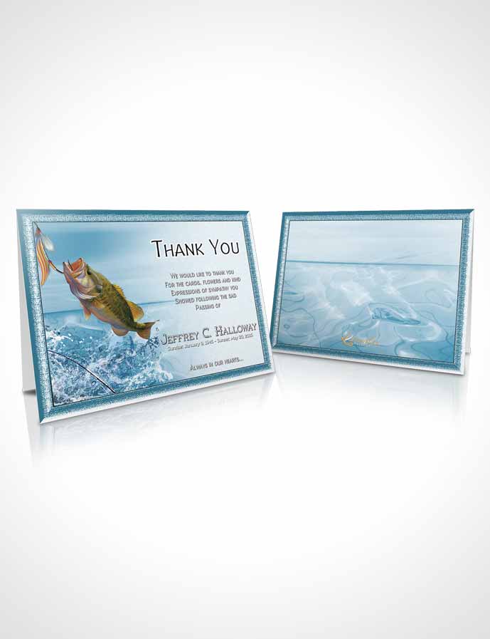 Funeral Thank You Card Template Turquoise Waters Calm Fisherman