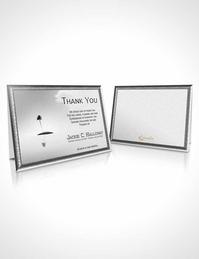 Funeral Thank You Card Template Up in the Black and White Sky