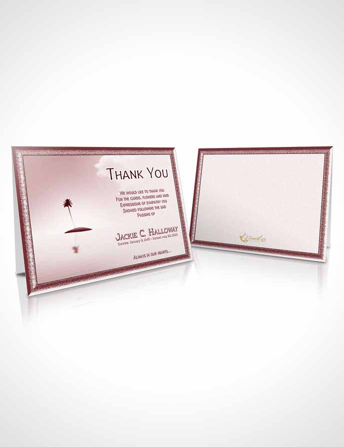 Funeral Thank You Card Template Up in the Pink Sky