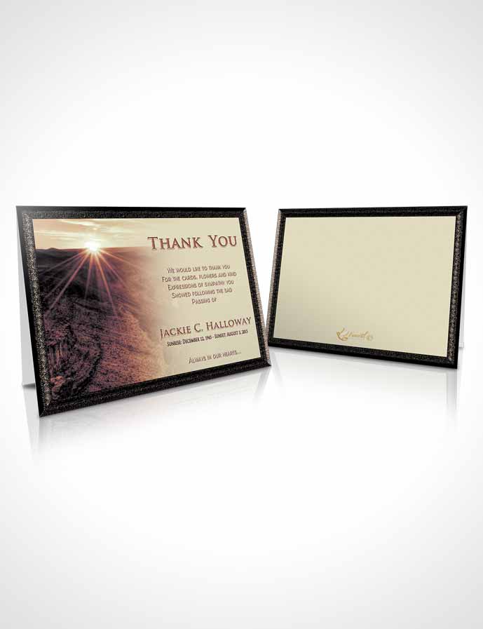 Funeral Thank You Card Template Vintage Canyon Escape