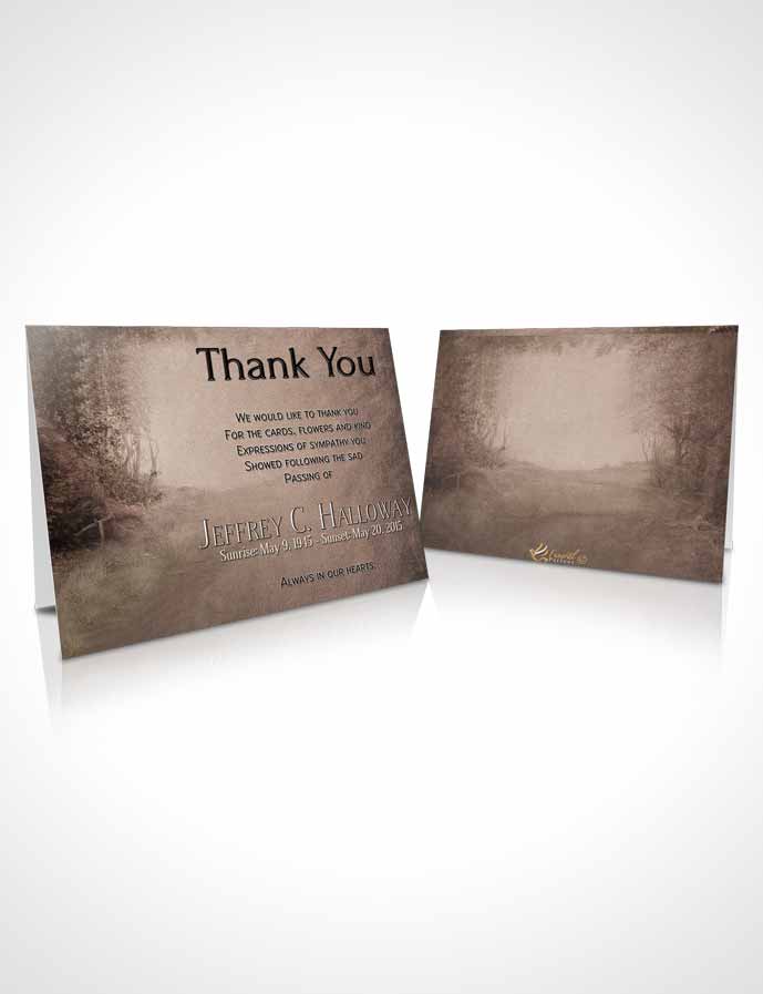 Funeral Thank You Card Template Vintage Walk in the Woods