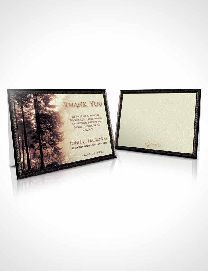 Funeral Thank You Card Template Vintage Forest Laughter