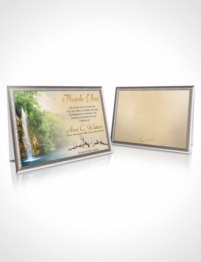 Funeral Thank You Card Template Waterfall Heaven Golden Heritage