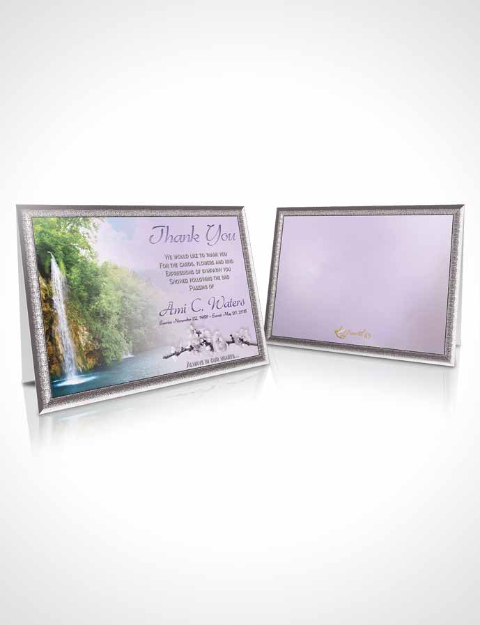 Funeral Thank You Card Template Waterfall Heaven Lavender Honor
