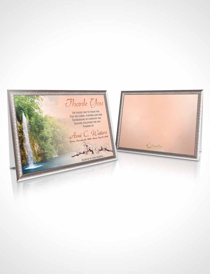 Funeral Thank You Card Template Waterfall Heaven Ruby Desire