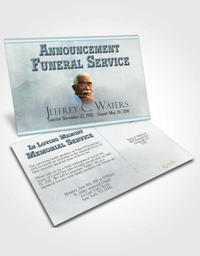 Funeral Announcement Card Template Autumn Peace Timeless Love