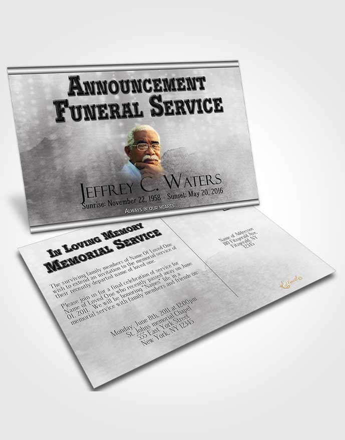 Funeral Announcement Card Template Black and White Timeless Love