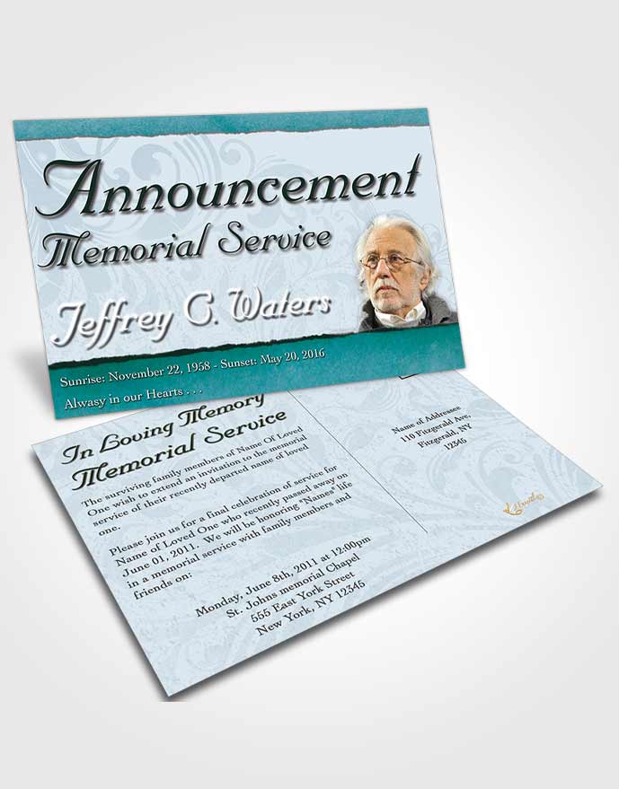 Funeral Announcement Card Template Coral Destiny