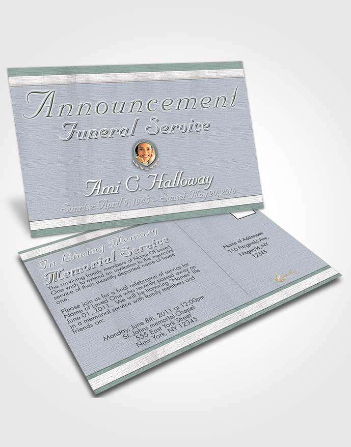 Funeral Announcement Card Template Early Morning Splendor