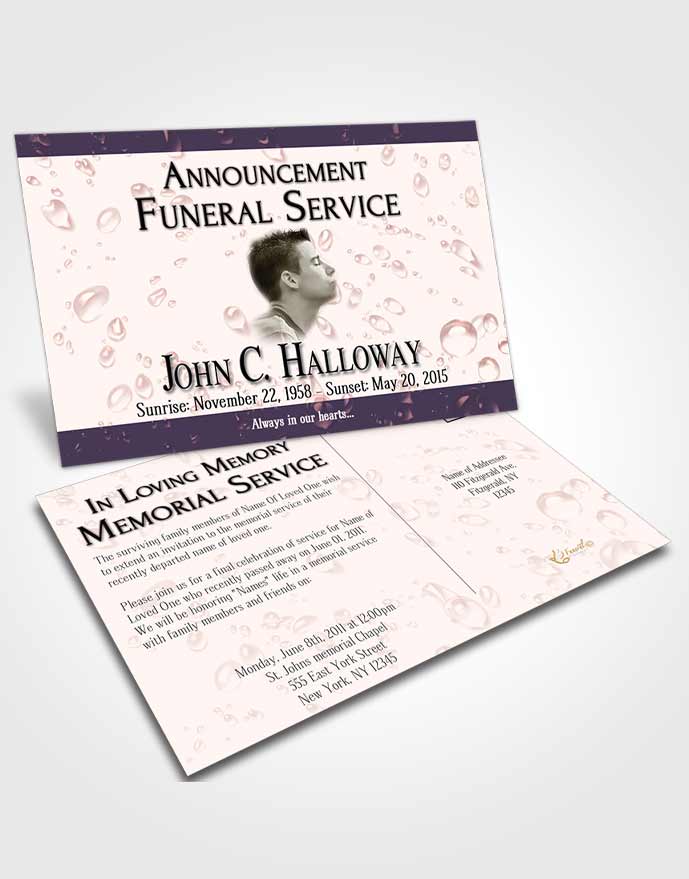 Funeral Announcement Card Template Evening Enchantment