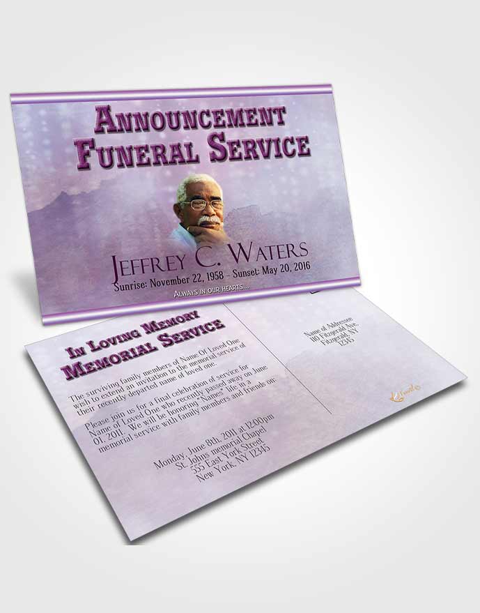 Funeral Announcement Card Template Everlasting Timeless Love