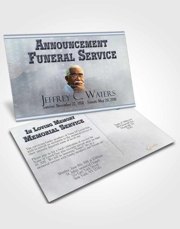 Funeral Announcement Card Template Fall Escape Timeless Love
