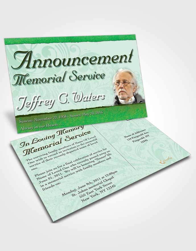 Funeral Announcement Card Template Forest Destiny