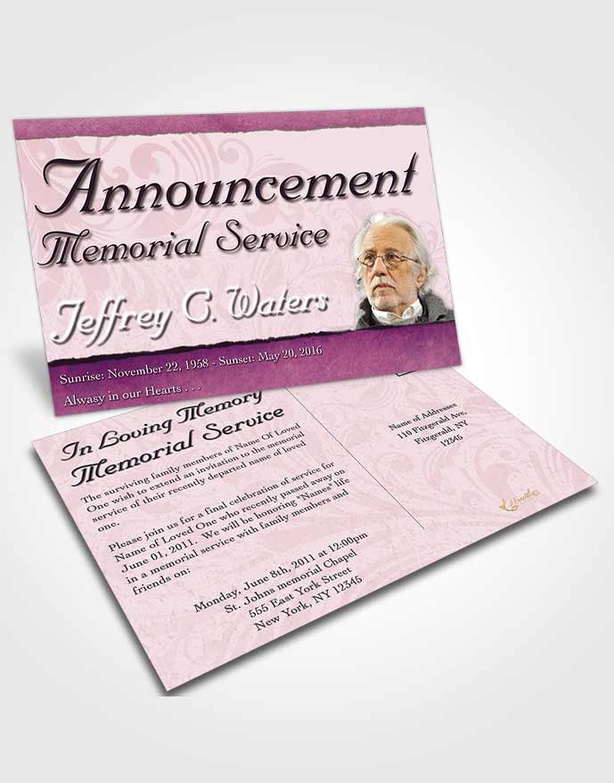 Funeral Announcement Card Template Honest Destiny