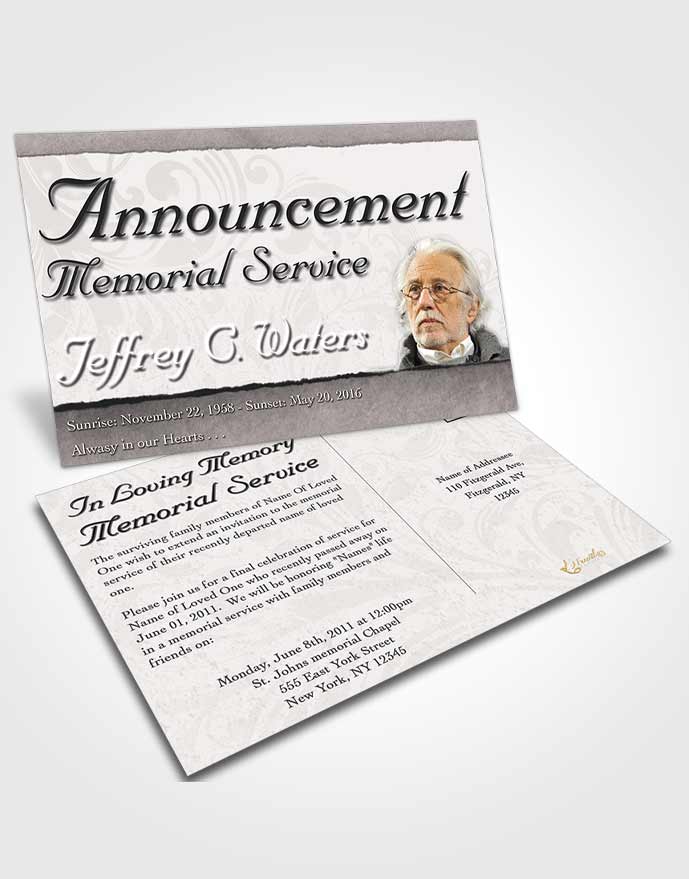 Funeral Announcement Card Template Humble Destiny