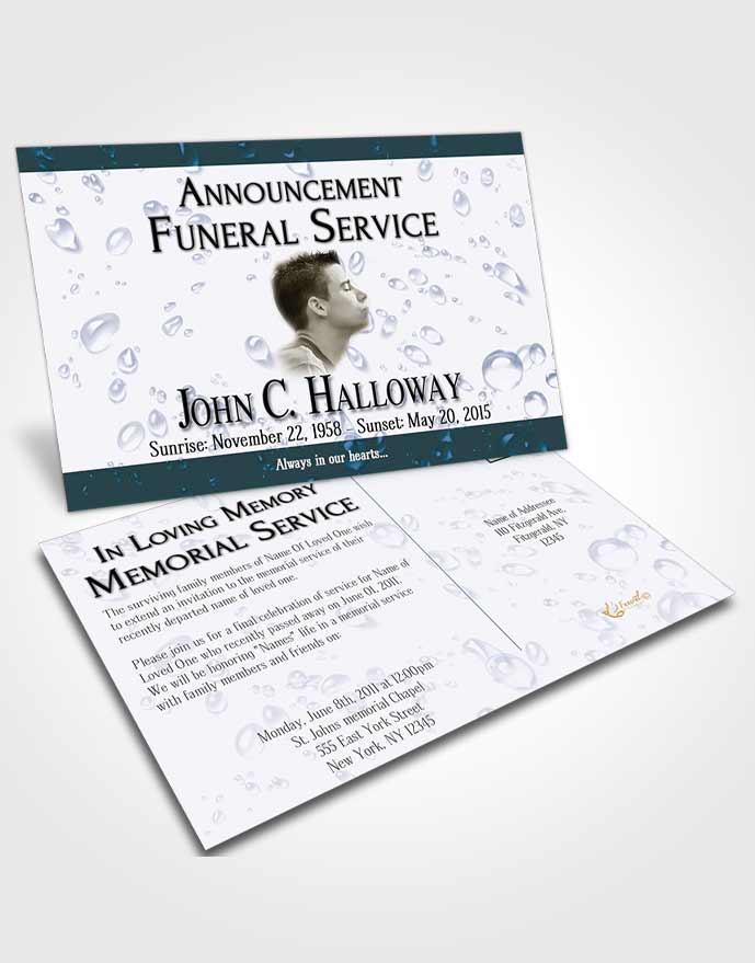 Funeral Announcement Card Template Oceans Enchantment