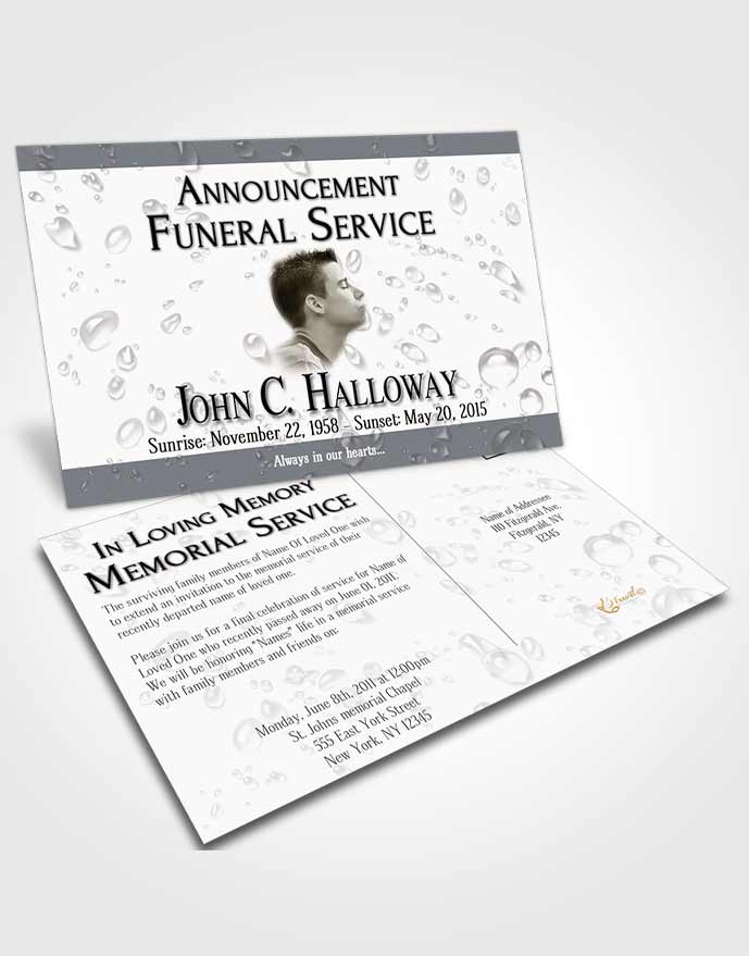 Funeral Announcement Card Template Peaceful Enchantment
