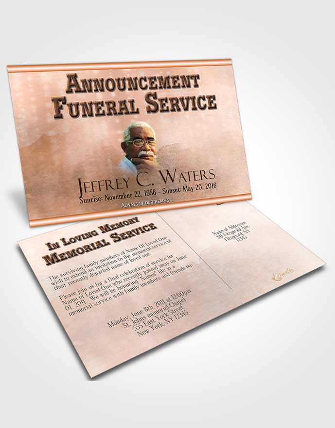 Funeral Announcement Card Template Rustic Timeless Love