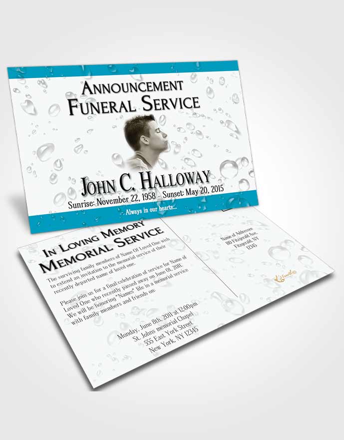 Funeral Announcement Card Template Sparkling Enchantment