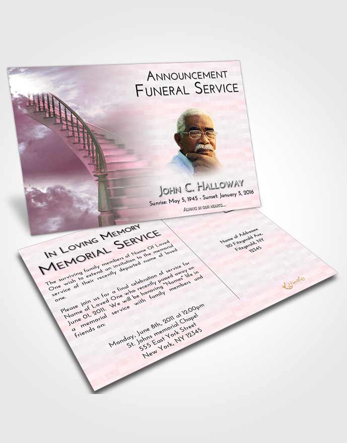 Funeral Announcement Card Template Stairway to Heaven Divinity