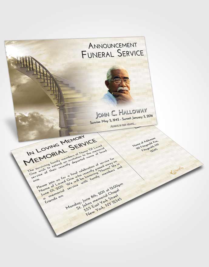 Funeral Announcement Card Template Stairway to Heaven Harmony
