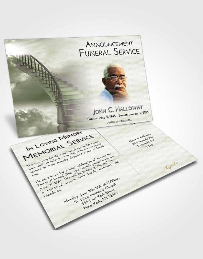 Funeral Announcement Card Template Stairway to Heaven Love