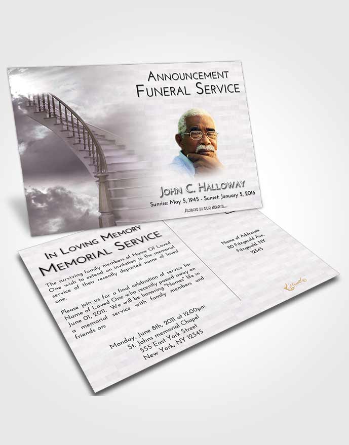 Funeral Announcement Card Template Stairway to Heaven Smile