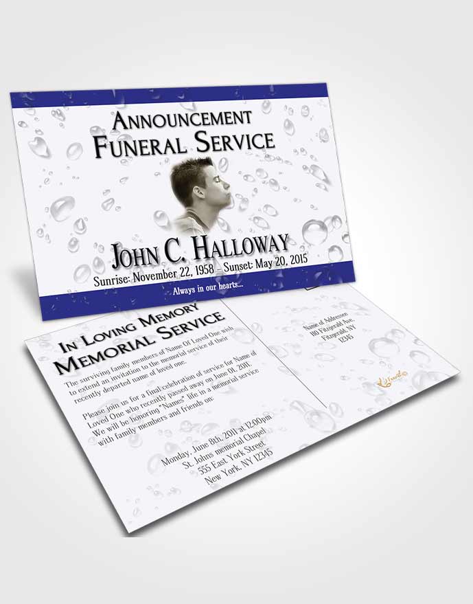 Funeral Announcement Card Template Summer Enchantment
