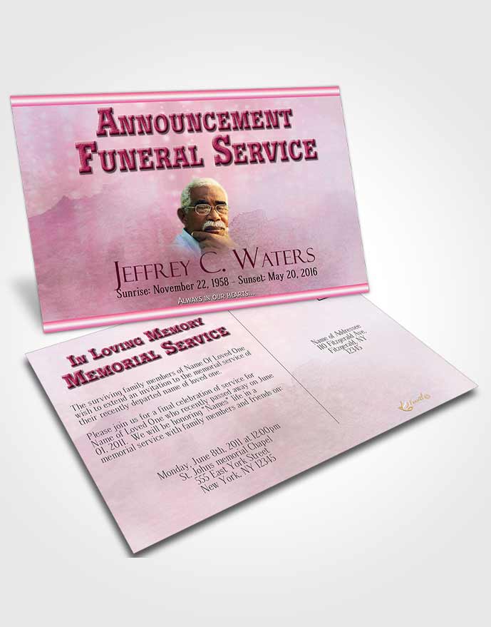 Funeral Announcement Card Template Summer Timeless Love