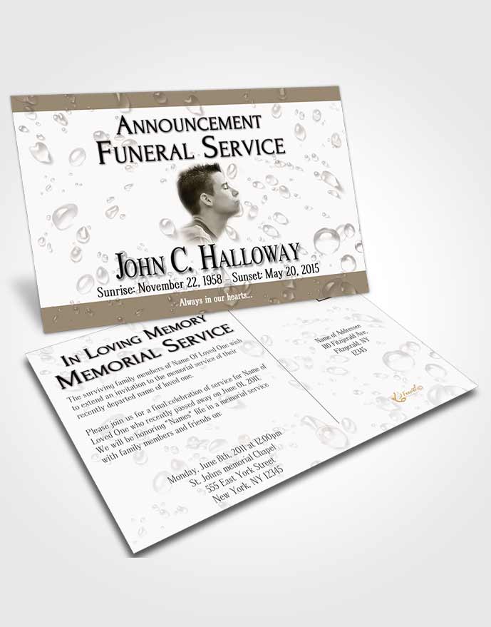 Funeral Announcement Card Template Vintage Enchantment