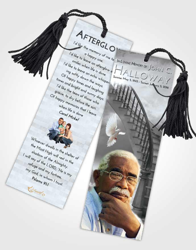 Funeral Bookmark Template Stairway to Heaven Freedom