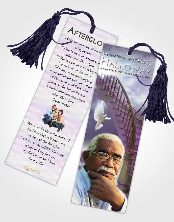 Funeral Bookmark Template Stairway to Heaven Peace