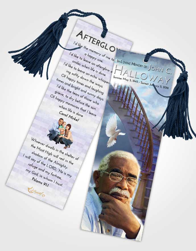 Funeral Bookmark Template Stairway to Heaven Serenity