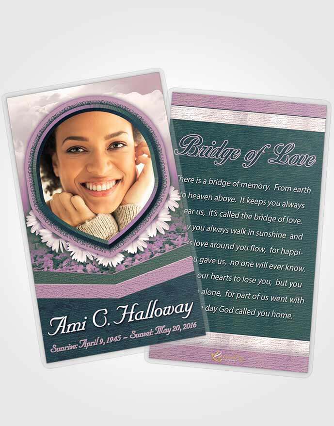 Funeral Prayer Card Template Emerald Splendor