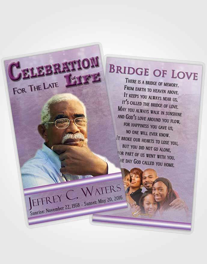 Funeral Prayer Card Template Everlasting Timeless Love