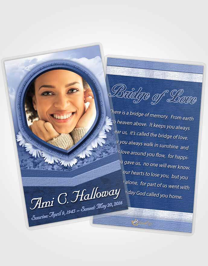 Funeral Prayer Card Template Misty Splendor