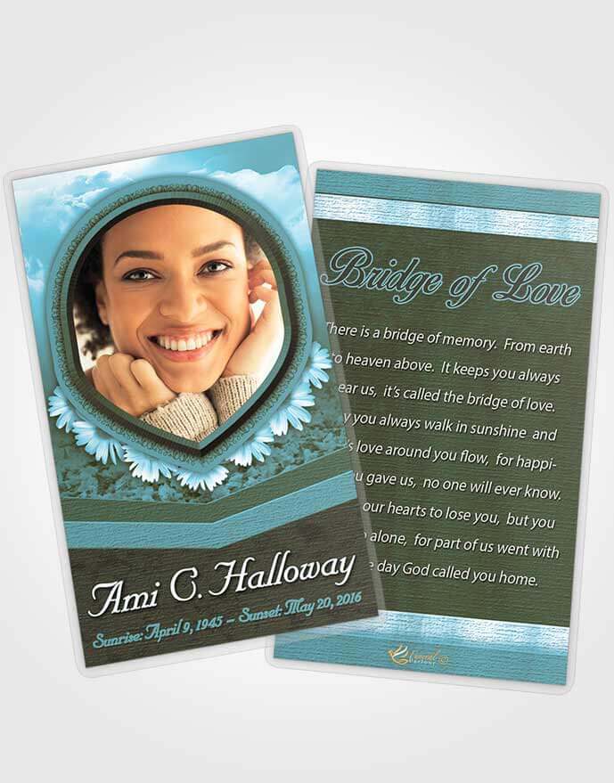 Funeral Prayer Card Template Ocean Reef Splendor