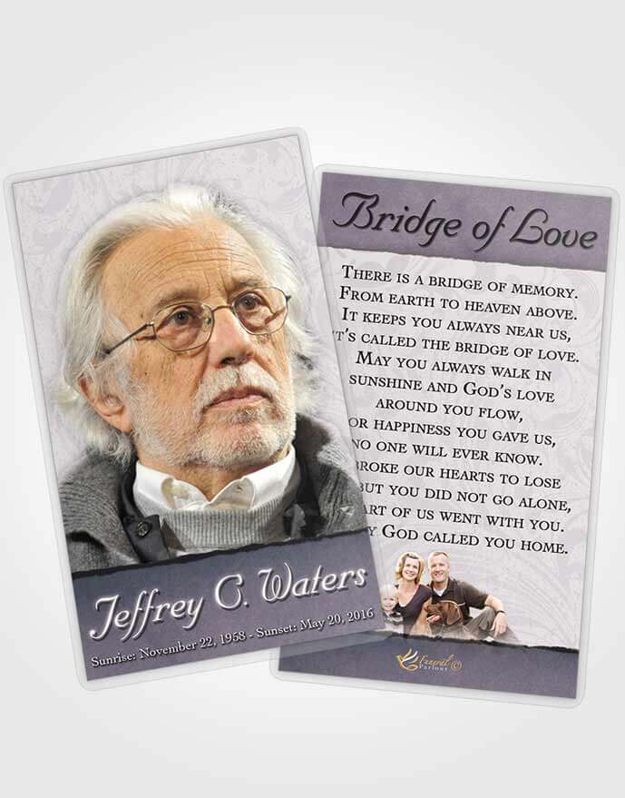 Funeral Prayer Card Template Peaceful Destiny
